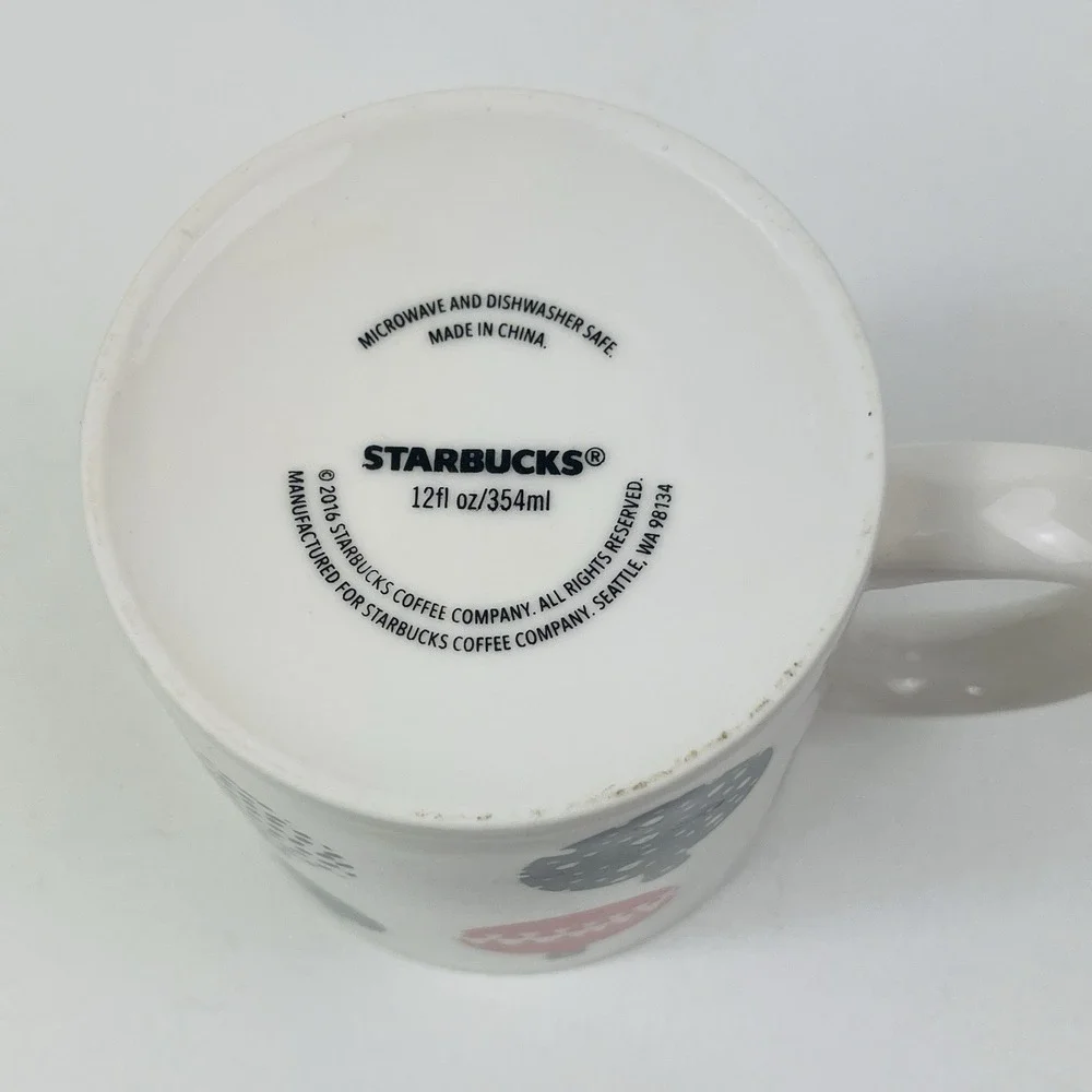 Starbucks Holiday Mug 2016 Christmas 12 oz Coffee‎ Cup Collectible Ornaments Tea